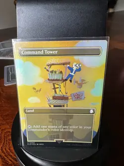 Command Tower Borderless Foil - Universes Beyond: Fallout PIP MTG - Image 1