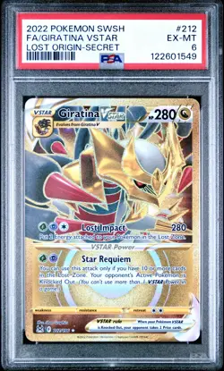 2022 POKEMON SWORD & SHIELD LOST ORIGIN SECRET FULL ART/GIRATINA VSTAR PSA 6 - Image 1