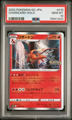2022 POKEMON GO JPN #010 CHARIZARD-HOLO PSA 10 - Image 1