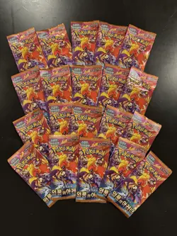Lot of 20 Pokemon Heat Wave Arena (Korean) Booster Packs - New, Factory Sealed - Image 1