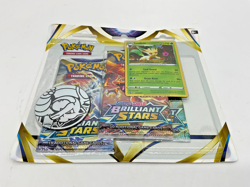 Pokemon TCG Sword & Shield Brilliant Stars Leafeon 3-Booster Blister Pack Sealed - Image 1