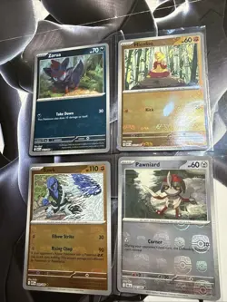 Pokemon 4 Card Masterball Lot Black Bolt White Flare Zorua Sawk Pawniard Mienfoo - Image 1