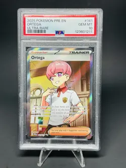Ortega Full Art Pokemon Card PSA 10 GEM MINT Prismatic Evolutions 141/131 (2025) - Image 1