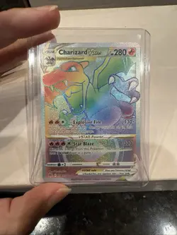 Pokemon TCG Charizard VSTAR Rainbow Secret Rare Card Brilliant Stars 174/172 - Image 1