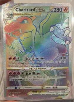 Pokemon TCG Charizard VSTAR Rainbow Secret Rare Card Brilliant Stars 174/172 - Image 2