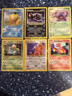 Pokemon Six Card Vintage Lot! Psyduck Ivysaur Charmeleon Arbok Ursaring Houndour - Image 1