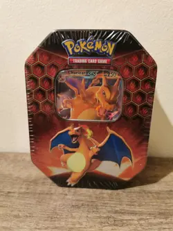 Pokemon TCG Hidden Fates Card Charizard GX Tin Factory Sealed - Image 1