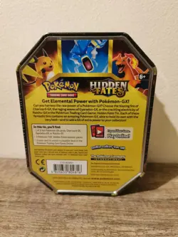 Pokemon TCG Hidden Fates Card Charizard GX Tin Factory Sealed - Image 2