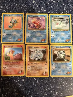 Pokemon Six Card Vintage Lot! Misty’s Horsea, Goldeen, Seel And More! - Image 1