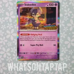 Pokemon Card Indeedee 154 Black Star Promo SV Surging Sparks Prerelease LP - Image 1