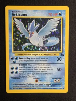 Articuno 2/62 Fossil Holo Rare MP-LP Vintage Pokemon Card 1999 - Image 2