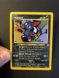 Pokemon TCG Sneasel 24/64 Neo Revelation 1ST EDITION Rare WOTC Vintage - Image 1