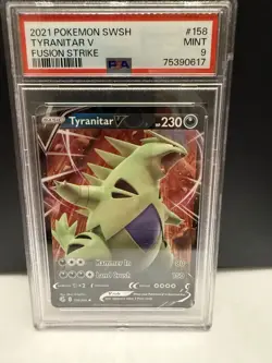 Tyranitar V 158 PSA 9 2021 Pokemon SWSH Fusion Strike - Image 1