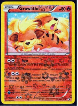 2013 GROWLITHE RC4/RC25 Legendary Treasures Pokemon Radiant Collection HOLO (G5) - Image 1