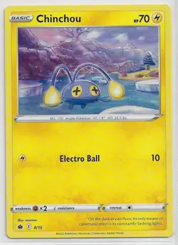 POKEMON SWSH-Evolving Skies NM McDonald's *2022* COM non-holo PROMO #8 CHINCHOU - Image 1