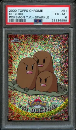 Pokemon Sparkle Chrome Dugtrio | PSA 6 EX - Mint | Topps Pokemon TV - Image 1