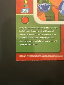 Pokemon Topps Brock Foil Series 1 TV Animation Edition #TV4 1999 NM - Image 3