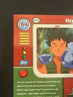 Pokemon Topps Brock Foil Series 1 TV Animation Edition #TV4 1999 NM - Image 4