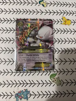 Pokemon M Mega Mewtwo EX Ultra Rare Holo TCG Card 64/162 XY Breakthrough - Image 1
