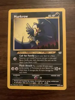 Pokemon TCG Murkrow Neo Revelation Card 46/64 Unlimited Near Mint - Image 1