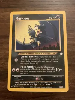 Pokemon TCG Murkrow Neo Revelation Card 46/64 Unlimited Near Mint - Image 2