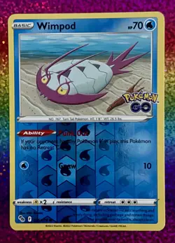 Pokemon Wimpod 025/078 Reverse Holo Pokemon GO TCG Card Free S&H ! - Image 1