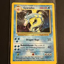 1999 Pokemon TCG Gyarados Holo Rare Card Base Set 6/102 Vintage WOTC MP - Image 1