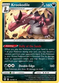 Krookodile HP160 Bully of the Sands Metal Pokemon Card-Collectible Gift Display - Image 1