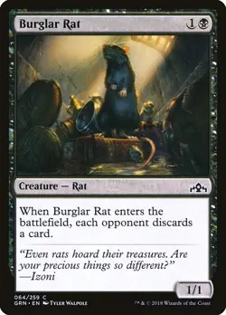 Burglar Rat 2x FOIL GRN MTG Guilds of Ravnica Common MINT black - Image 1