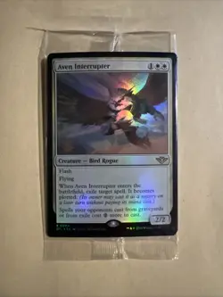 MTG Aven Interrupter PRE OTJ 0004 R NM Sealed Prerelease FOIL - Image 2
