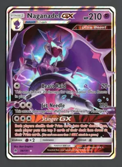 Pokemon Naganadel GX 56/131 Forbidden Light Ultra Rare Holo NM - Image 1