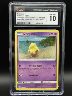 CGC 10 gem mint Pokemon Drowzee 011/034 Classic Deck CLB Holo - Image 1