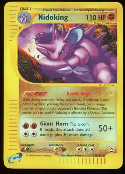 Pokemon 2003 Aquapolis - Nidoking - Reverse Holo - 24 - Image 1