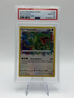 2020 Pokemon SWSH Vivid Voltage Rayquaza Amazing Rare Holo #138/185 PSA 10 - Image 1