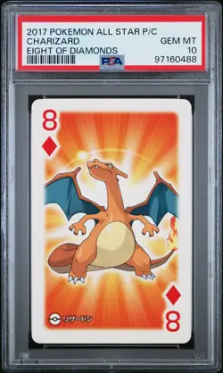 2017 POKEMON AS PLAYING CARDS 8 OF DIAMONDS CHARIZARD PSA 10 - Image 1