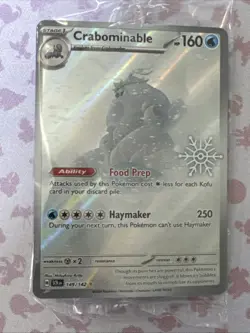 Pokemon Crabominable 149/142 Holiday Calendar 2025 Holo Festive Stamp Promo Card - Image 1