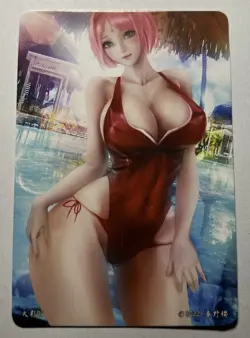 SEXY HEROINE WAIFU Sakura NARUTO ACG PREMIUM HOLOFOIL CARD - Image 2