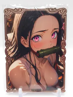 Goddess Story - Pink Metal Waifu Card - Nezuko Kamado - NUMBERED 133/200 - Image 2