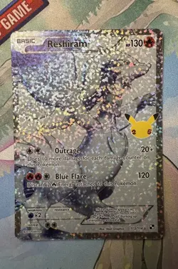 Pokemon Celebrations Reshiram Holo TCG Card 113/114 Classic Collection NM - Image 2