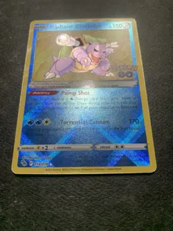 Pokemon Radiant Blastoise 018/078 Holo Radiant Rare Pokemon GO TCG NM Card 2022 - Image 2