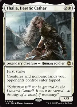 MTG Thalia, Heretic Cathar, Innistrad Remastered, Damaged, English - Image 1