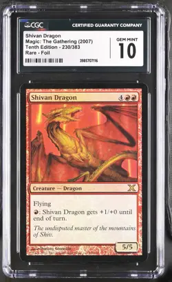 SHIVAN DRAGON 10th Edition Foil Rare CGC 10 Gem Mint MTG [Nostalgium] - Image 1