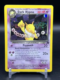 Dark Hypno 9/82 Holo Rare Pokemon Team Rocket Pokemon WOTC English SWIRL NM - Image 1
