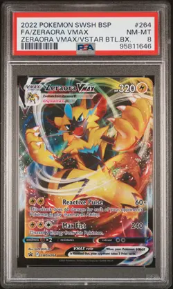 2022 POKEMON SWSH BLACK STAR PROMO #264 FULL ART/ZERAORA VMAX PSA 8 - Image 1