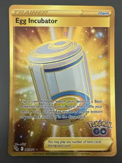 Egg Incubator (Secret) 087/078 Pokemon GO Holo Secret Rare Pokemon TCG - NM - Image 1