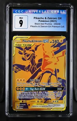 Pikachu & Zekrom GX Tag Team Premium Collection SM248 Promo CGC MINT 9 Pokemon - Image 1