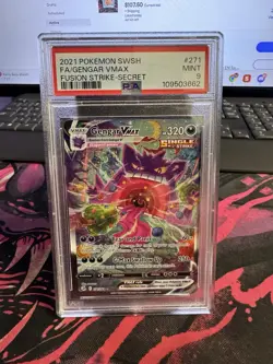 Pokemon Gengar VMAX Fusion Strike Secret Rare Full Alt Art #271 PSA 9 Mint - Image 1