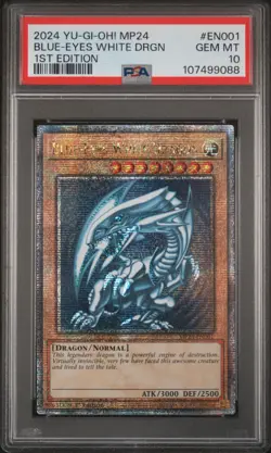 2024 YU-GI-OH! MP24-25TH ANV TIN: DUELING MIRRORS BLUE-EYES WHITE DRAGON PSA 10 - Image 1