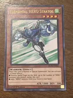 Elemental HERO Stratos BLHR-EN061 Hero's Revenge 1st Edition Ultra Rare LP - Image 1