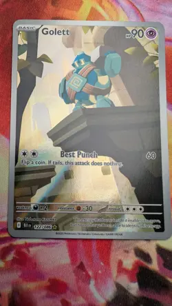 Pokemon TCG Black Bolt Illustration Rare Card Golett 122/086 English NM - Image 1
